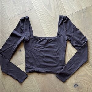 BABATON Women's Long Sleeve Square Neck Top - Brown